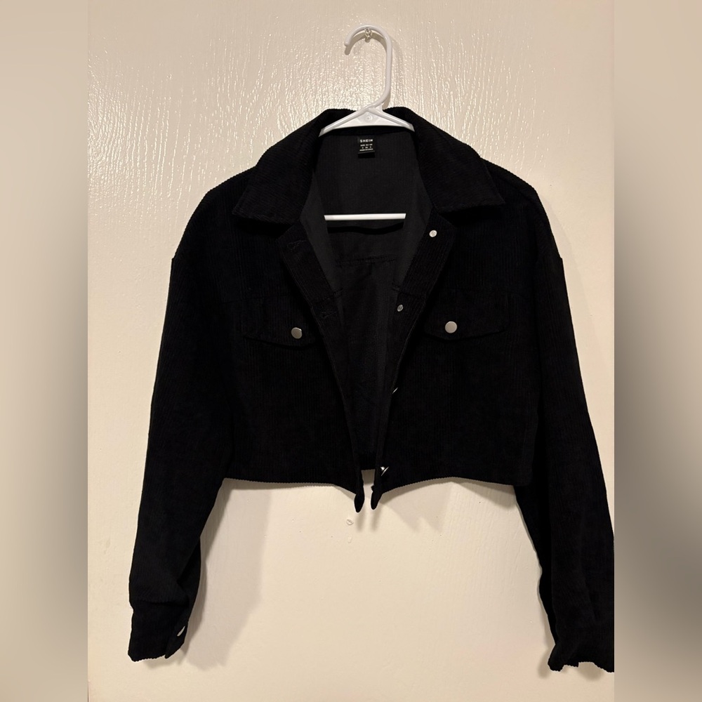 Black Cropped Corduroy Jacket